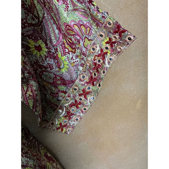 Boho Paisley Print Maxi Dress Kimono Sleeve Tassel V Neck Beach Cover Up - Picture 10 of 12